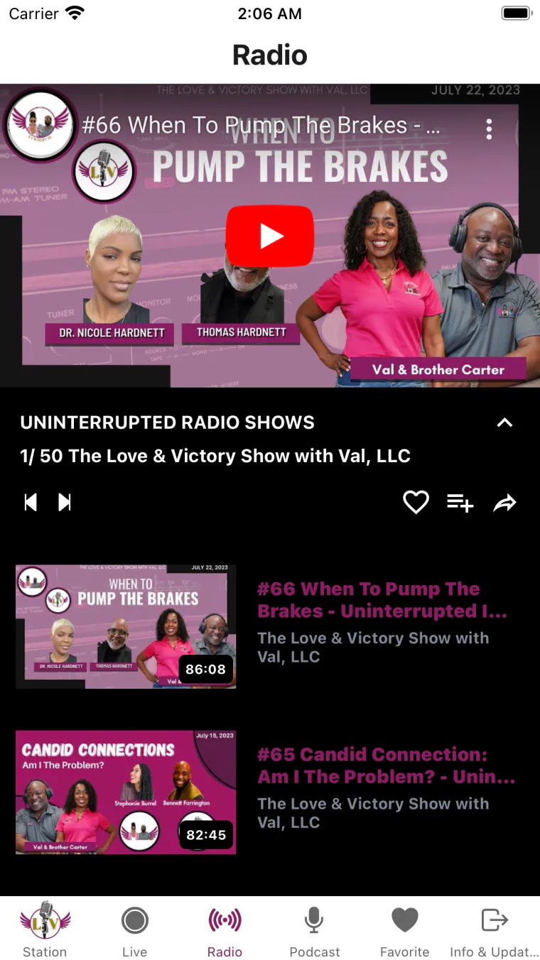 Love & Victory app screen 2