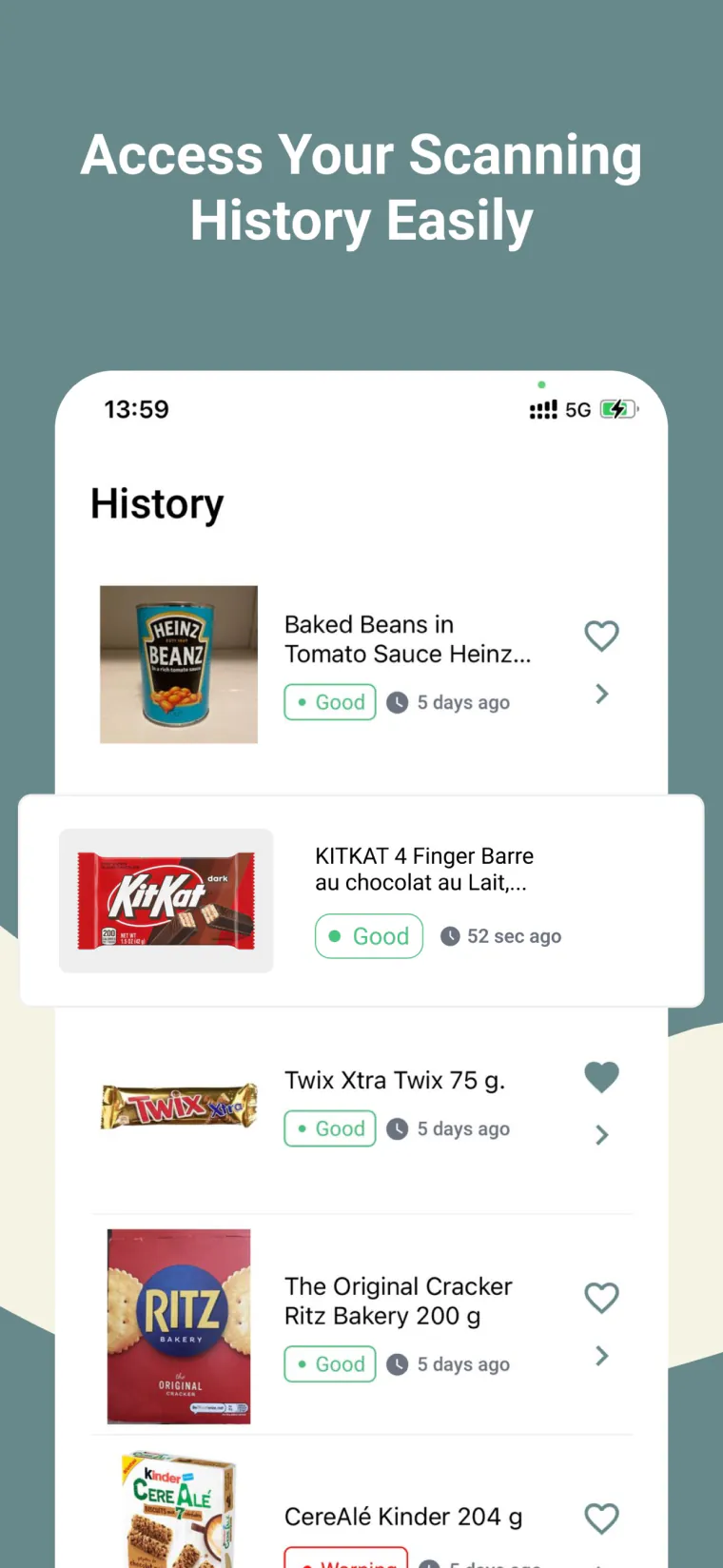 Safe Appetite app screen 4